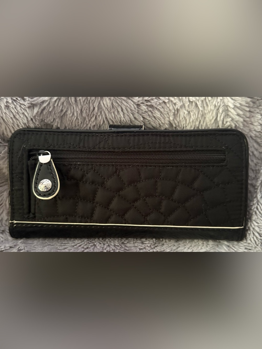 Vera Bradley Cafe Quilted Wallet~ Black/retired Cafe Latte pattern NWT - Picture 2 of 10
